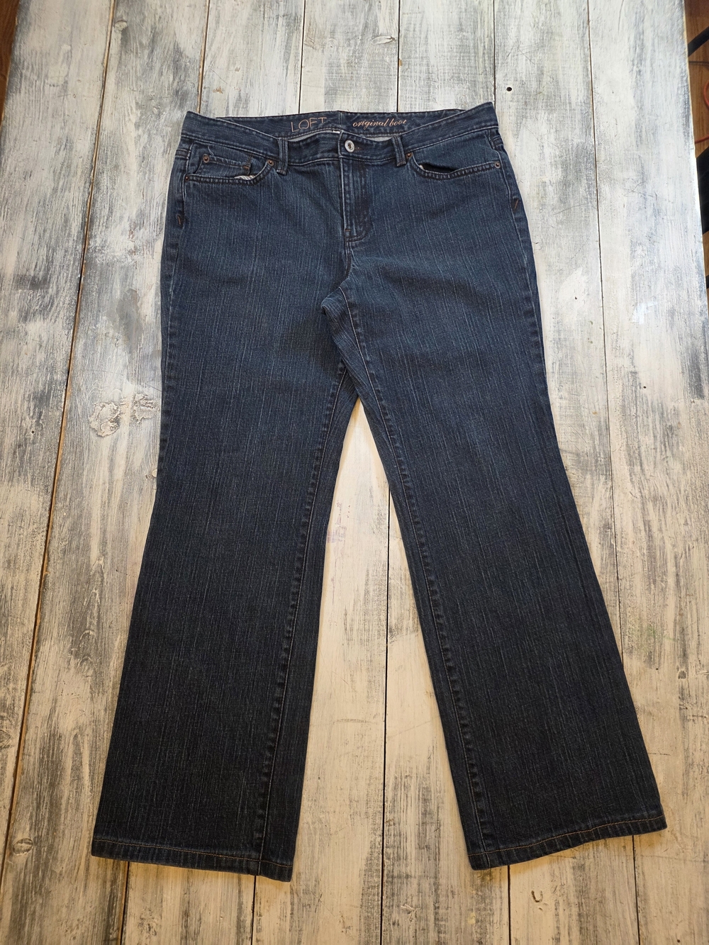 LOFT Original Boot Dark Blue Mid Rise Bootcut Jeans sz 12